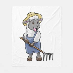 Couverture Polaire Moutons fermiers avec gâteau et Casquette