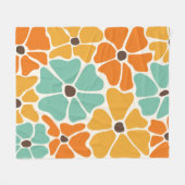 Couverture Polaire Moyenne Siècle Moderne Rétro Mood Floral (Devant (Horizontal))