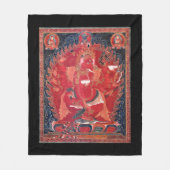 Couverture Polaire Moyenne Tibétaine Danser Rouge Ganapati (Devant)