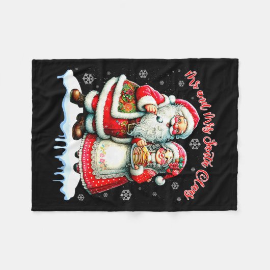 Couverture Polaire Mr & Mrs Santa Claus Christmas Matching Couple (Devant (Horizontal))