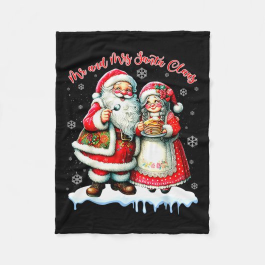 Couverture Polaire Mr & Mrs Santa Claus Christmas Matching Couple (Devant)