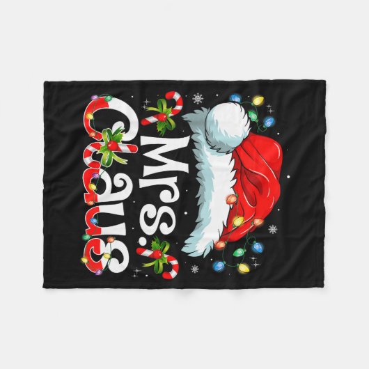 Couverture Polaire Mr And Mrs Claus Couples Matching Christmas Pajama (Devant (Horizontal))