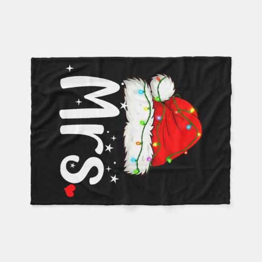 Couverture Polaire Mr And Mrs Claus Couples Matching Christmas Pajama (Devant (Horizontal))