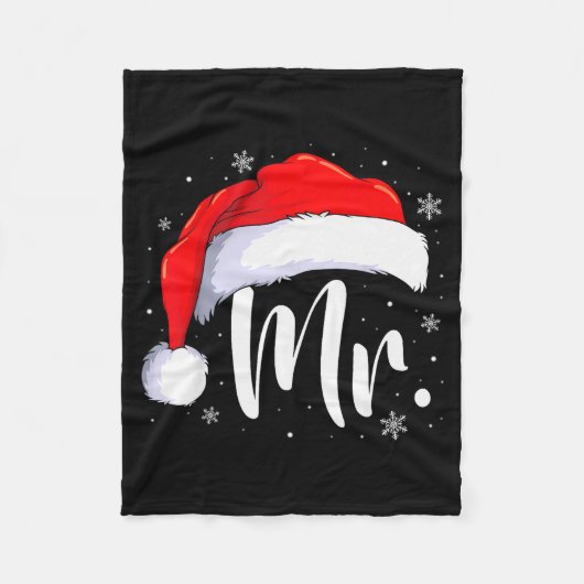 Couverture Polaire Mr And Mrs Claus Couples Matching Christmas Pajama (Devant)