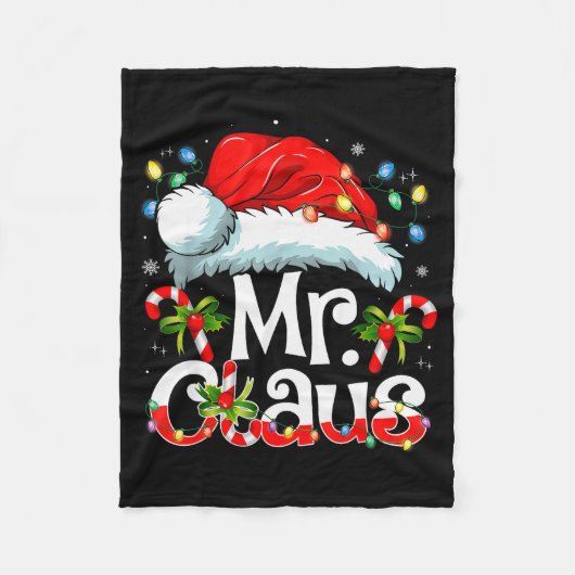 Couverture Polaire Mr And Mrs Claus Couples Matching Christmas Pajama (Devant)