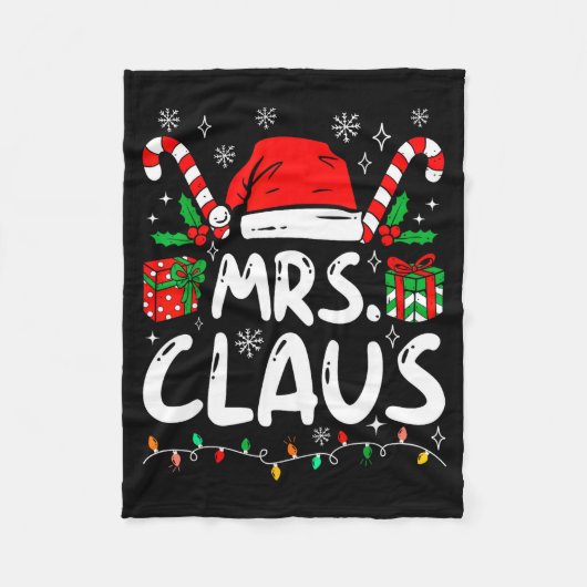 Couverture Polaire Mr And Mrs Claus Santa Hat Couples Family Christma (Devant)