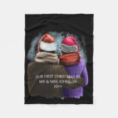 Couverture Polaire Mr And Mrs Script Couples Christmas T Shirt  (Devant)