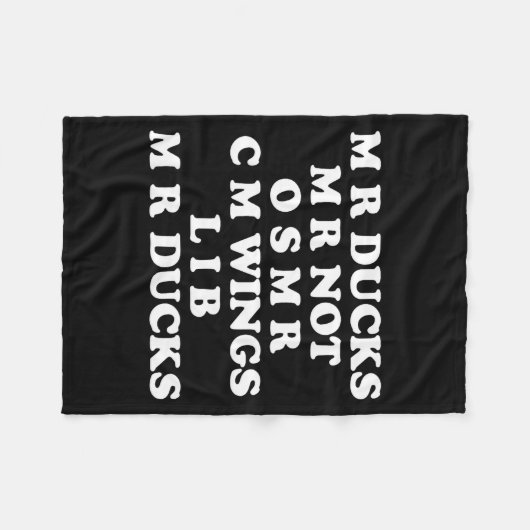 Couverture Polaire Mr M R Ducks T, Funny Duck Lover, Waterfowl Quote (Devant (Horizontal))