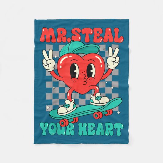 Couverture Polaire Mr Steal Your Heart For Boys Toddlers Valentine's  (Devant)