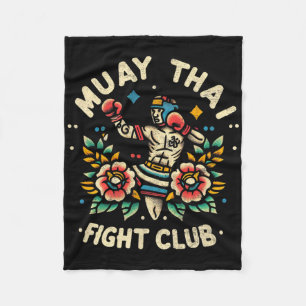 Couverture Polaire Muay Thai Thaïlande Kickboxing Mma Combattant Trad