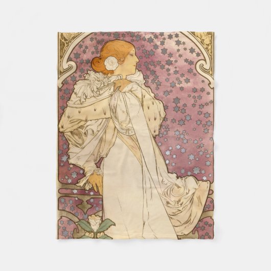 Couverture Polaire Mucha Art nouveau femme beauté (Devant)