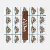 Couverture Polaire Mudskipper Kawaii Motif Brown (Devant (Horizontal))