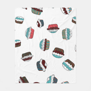 Couverture Polaire Muffin. Joyeux arrière - plan de cupcake d'anniver