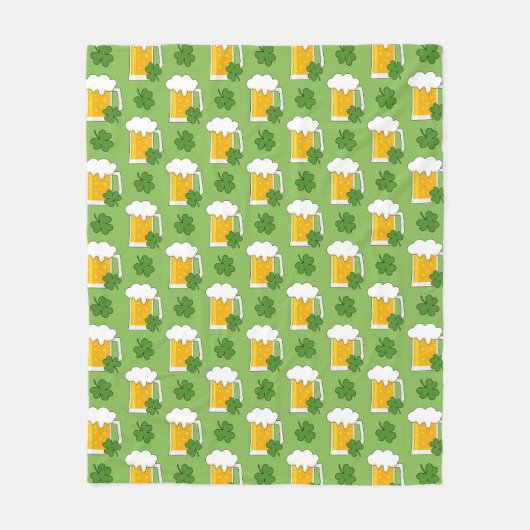Couverture Polaire Mug de bière irlandaise avec Motif Shamrock Clover (Devant)