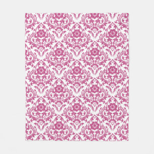 Couverture Polaire Mulberry Damask Floral Traditionnel