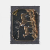 Couverture Polaire Mule Deer Buck et Doe Grey Custom (Devant)