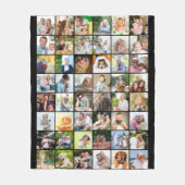 Couverture Polaire Multi Photo 48 Image Grille Collage noir (Devant)