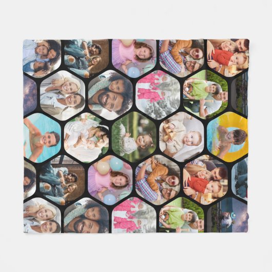 Couverture Polaire Multi Photo Collage Simple Moderne Hexagon Motif (Devant (Horizontal))