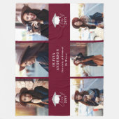 Couverture Polaire Multi photo moderne burgundy script de graduation  (Devant)