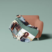 Couverture Polaire Multi photo moderne sauge vert script graduation