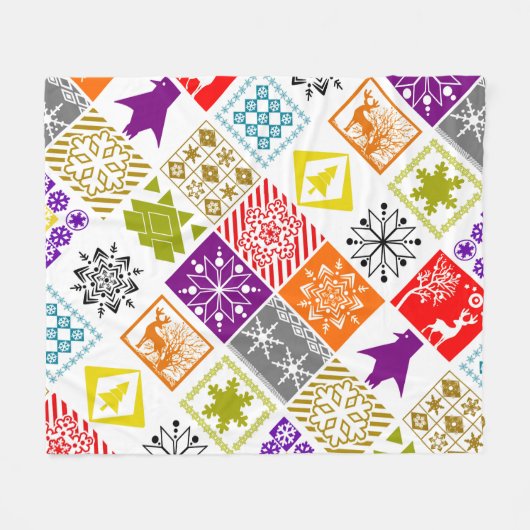 Couverture Polaire Multicolored christmas (Devant (Horizontal))