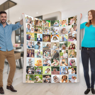 Couverture Polaire Multiphoto 48 Collage de la grille de photos beige