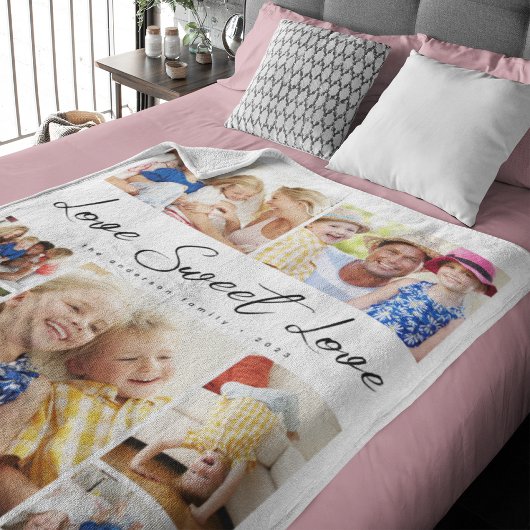 Couverture Polaire Multiphoto Collage Love Sweet Love Family
