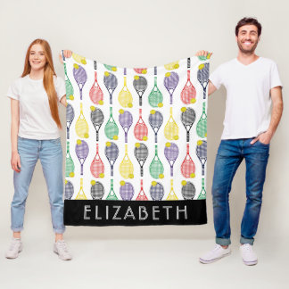 Couverture Polaire Multiple| Tennis blanc Nom ou monogramme personnal