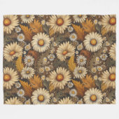 Couverture Polaire Mums et marguerites antiques (Devant (Horizontal))