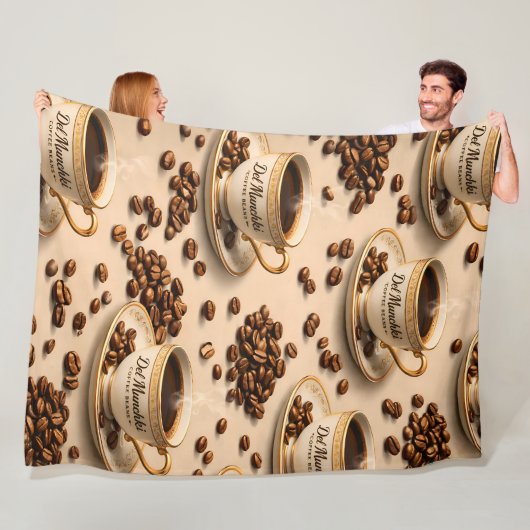 Couverture Polaire Munchy coffee beans, premium fleece blanket (En situation)