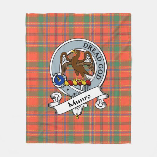 Couverture Polaire Munro Ancien Clan Badge Tartan Plaid (Devant)