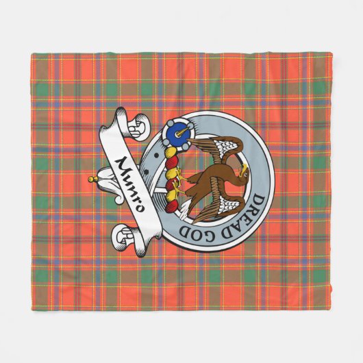 Couverture Polaire Munro Ancien Clan Badge Tartan Plaid (Devant (Horizontal))