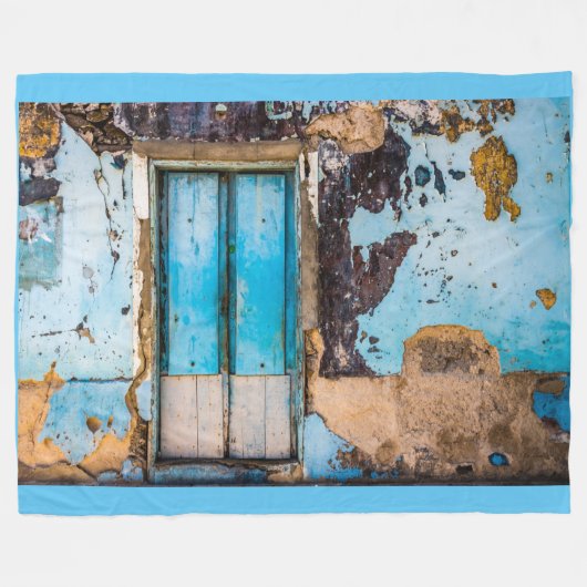 Couverture Polaire Mur bleu et porte (Devant (Horizontal))