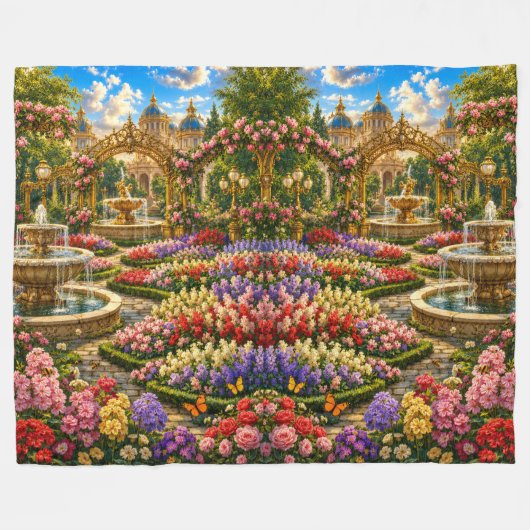 Couverture Polaire Mur de jardin royal enchanté (Devant (Horizontal))