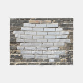 Couverture Polaire Mur en briques grises et blanches (Devant (Horizontal))