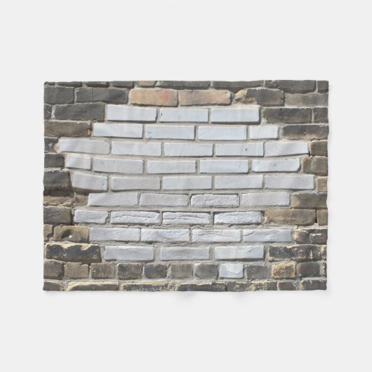 Couverture Polaire Mur en briques grises et blanches (Devant (Horizontal))