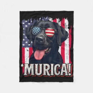 Couverture Polaire Murica Labrador Retriever 4 juillet American Fla