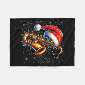 Couverture Polaire Music Notes Treble Clef Christmas Saxophone Jazz M (Devant (Horizontal))