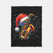 Couverture Polaire Music Notes Treble Clef Christmas Saxophone Jazz M (Devant)
