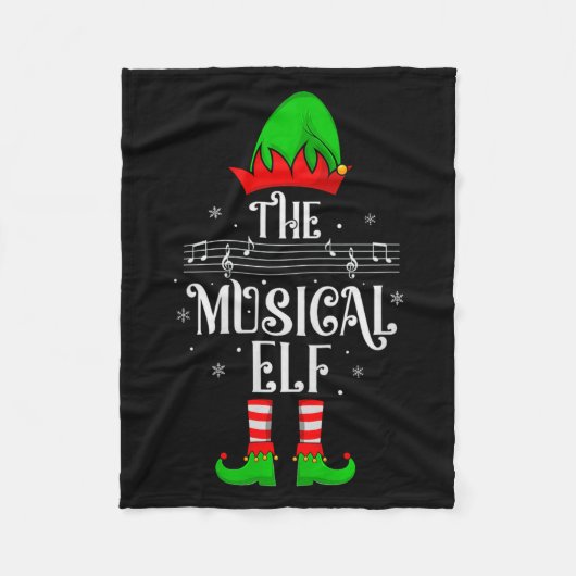Couverture Polaire Musical Elf Xmas Christmas Matching Family Elf Squ (Devant)