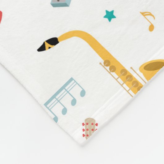 Couverture Polaire Musical Instruments Music Theme Pattern (Coin)