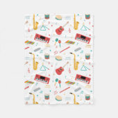 Couverture Polaire Musical Instruments Music Theme Pattern (Devant)