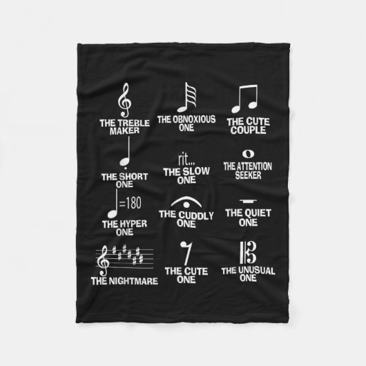 Couverture Polaire Musical Notes Symbol Definition Humor Funny Christ (Devant)