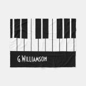 Couverture Polaire Musical Piano Keys Ajouter Votre Nom (Devant (Horizontal))
