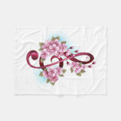 Couverture Polaire Musical treble clef notes with sakura flowers (Devant (Horizontal))
