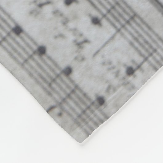 Couverture Polaire Musique ancienne en feuille avec des roses jaunes (Coin)