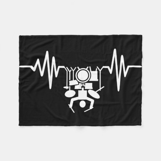 Couverture Polaire Musique Art Drummer Hearbeat (Devant (Horizontal))