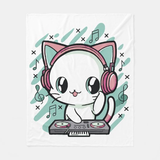Couverture Polaire musique de chat (Devant)