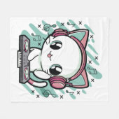 Couverture Polaire musique de chat (Devant (Horizontal))