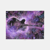 Couverture Polaire Musique de guitare Blanche polaire violet (Devant (Horizontal))